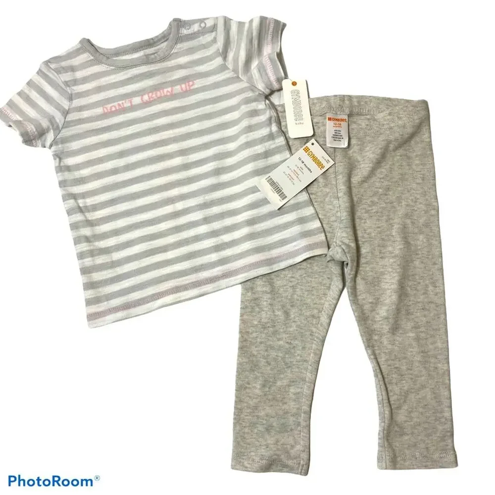 Gymboree Don’t Grow Up casual outfit top pants NWT 2pc Set 12-18 mos